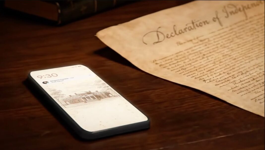 Googleova reklama s ocem nacije iz 1776.